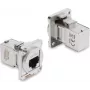 Delock D-Type modulis RJ45 sieviete uz sievieti 90° leņķa Cat.6A sudraba