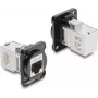 Delock D-Type modulis RJ45 sieviete uz sievieti 90° leņķa Cat.6A melns / sudrabs