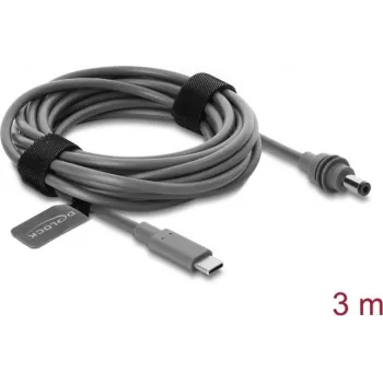 Delock USB Type-C™ uz DC 5,5 x 2,1 mm strāvas kabelis Starlink Mini, 3 m, pelēks