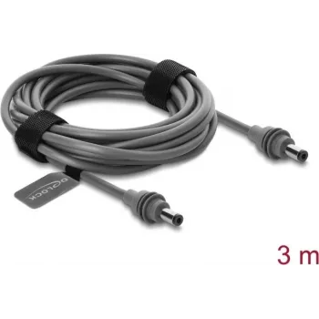 Delock 91824 DC 5,5 x 2,1 mm līdz DC 5,5 x 2,1 mm strāvas kabelis Starlink Mini, 3 m, pelēks