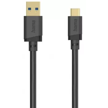 USB-A uz USB-C kabelis, 5 Gbps, 3 m, melns