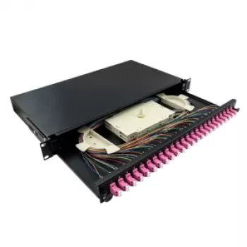 LogiLink 19 collu 1U 24 portu LC Duplex OM4 daudzmodu savienojumu kārba, melna