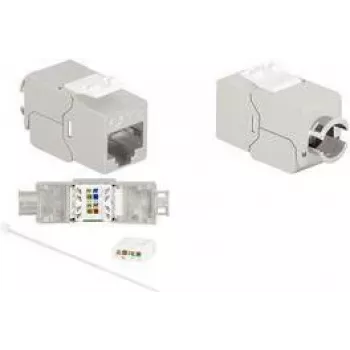 LogiLink NK4067 Cat.8.1 Keystone Jack, STP, Tool-Free, RJ45 Female, 40G, 2000 MHz, Class I, Cinka spiedlejums, 1 iepakojums