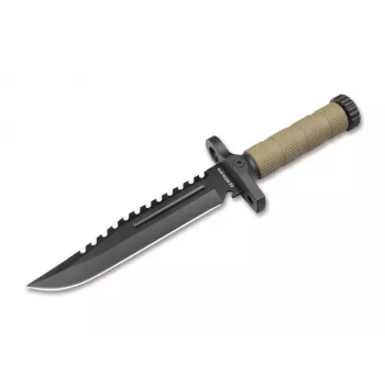 Boker Magnum M-Spec izdzīvošanas nazis 02SC005 fiksēts asmens 440A tērauds G-10 rokturis Kydex apvalks ar uguns iededzinātāju un asināmo