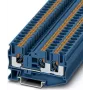 Phoenix 3211485 PT 6-TWIN BU caurlaides spaiļu bloks, Push-in, zils