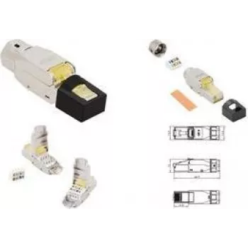 LogiLink MP0085 lauka montāžas Cat.8.1 RJ45 spraudnis, ekranēts, īpaši īss