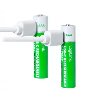 LogiLink LR03RCB2 USB-C uzlādējamas AAA Li-Ion baterijas, 1,5V, 2 gab.
