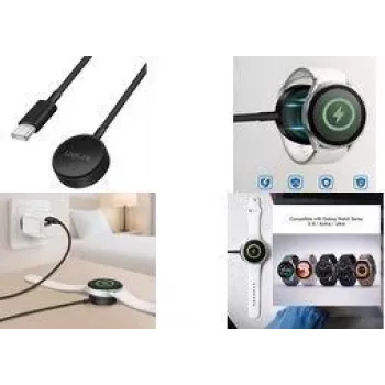 LogiLink PA0381 bezvadu indukcijas uzlādes kabelis Samsung Galaxy Watch, melns, 1 m