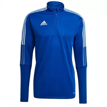 adidas Tiro 21 treniņu tops vīriešiem, Team Royal Blue/Balts, gara piedurkne, ceturtdaļas rāvējslēdzējs, XL