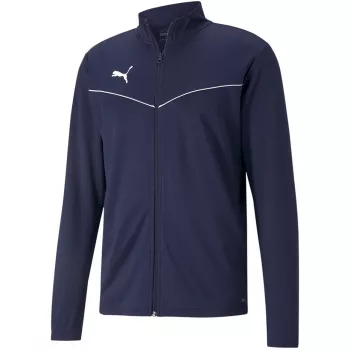 PUMA teamRISE treniņu poliestera jaka tumši zilā krāsā 657392 06 S vīriešu rāvējslēdzēja futbola jaka