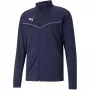 PUMA teamRISE treniņu poliestera jaka tumši zilā krāsā 657392 06 S vīriešu rāvējslēdzēja futbola jaka