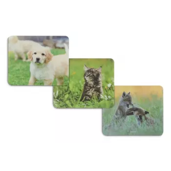 Hama Animal 4 portu USB 2.0 centrmezgls ar USB-C savienotāju, brūns/balts suņa dizains