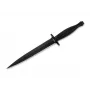 HT INSTRUMENTS H&T Commando Dunča nazis 02HY002 - 420 nerūsējošais tērauds, fiksēts asmens, melns pārklājums, ādas maksts