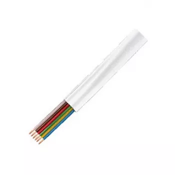 LogiLink CM06W plakans telefona kabelis, 6 vadu CCA, 6x 0,12 mm, balts, 100 m ruļļos