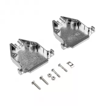 EFB Elektronik 29432.1V2 pilna metāla vāciņš E-GP25G ar kabeļa atslogošanu, D-Sub 25-pin, EMI/RFI ekranēts, cinka sakausējums, sudraba krāsa