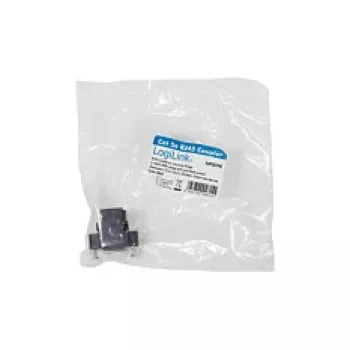 LOGILINK NP0098 RJ45 savienotājs ar montāžas atloku, 2x RJ45 ligzda, Cat.5e UTP, melns