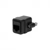 LOGILINK NP0098 RJ45 savienotājs ar montāžas atloku, 2x RJ45 ligzda, Cat.5e UTP, melns