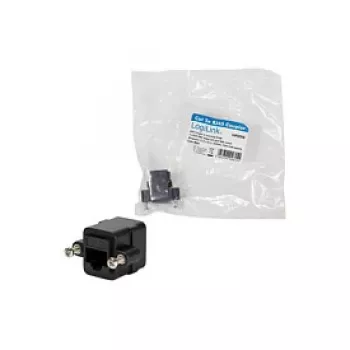 LOGILINK NP0098 RJ45 savienotājs ar montāžas atloku, 2x RJ45 ligzda, Cat.5e UTP, melns