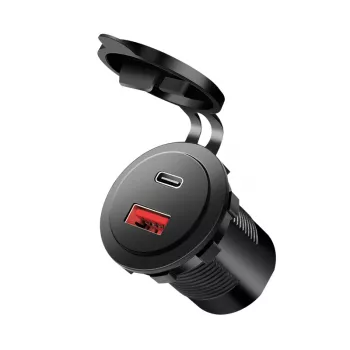 LogiLink PA0330 iebūvējams auto USB lādētājs, USB-A + USB-C, 60 W, Power Delivery, melns