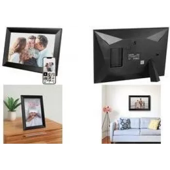 LogiLink Digital Photo Frame 10,1 collu IPS skārienekrāns Wi-Fi ar Uhale lietotni, melns