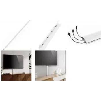 LogiLink Alumīnija kabeļu kanāls 1100x60x20 mm ar atveramu un aizveramu vāku, balts