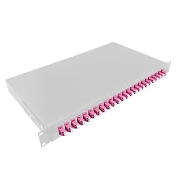 LogiLink F24LC4G 24-Portu LC Duplex optiskās šķiedras sadales panelis, 1U 19 inch Rackmount, pelēks tērauds
