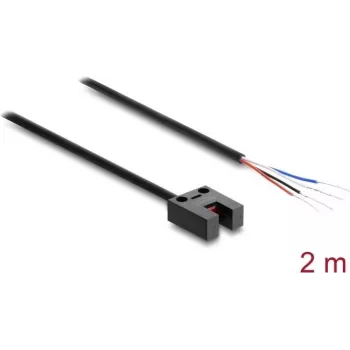 Delock Dakšveida gaismas barjera 5 mm U tips ar 4 atvērtiem kabeļa galiem NPN L/D pārslēdzama 2 m