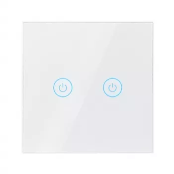 LogiLink WiFi viedais EU gaismas slēdzis, 2-vietīgs, Tuya saderīgs, balts