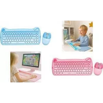 LogiLink Kids Keyboard 2.4G Combo komplekts, rozā