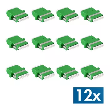 LogiLink LC Quad šķiedru optikas adapteru komplekts, 12 gab., zaļš, ar atloku, SC Duplex Breakout