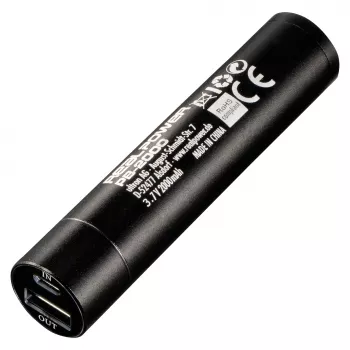 RealPower PB2000 mAh Alumīnija Power Bank, Melns