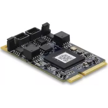 DELOCK 63002 CAN 2.0 / CAN FD Mini PCIe interfeisa karte, 2 x D-Sub 9 Pin, līdz 8 Mbps, galvaniskā izolācija un pārsprieguma aizsardzība