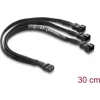 Delock ventilatora sadalītāja kabelis 1 x 4-Pin PWM Female uz 2 x 4-Pin PWM Male (3 Pins Wired on Second) pīts apvalks 30 cm melns