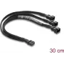 Delock ventilatora sadalītāja kabelis 1 x 4-Pin PWM Female uz 2 x 4-Pin PWM Male (3 Pins Wired on Second) pīts apvalks 30 cm melns