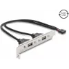 Delock USB 2.0 Slot Bracket ar 2 x EASY USB Type-A portiem