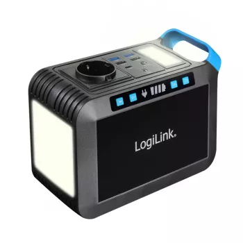 LogiLink pārnēsājamā enerģijas stacija 200W, 148Wh Li-ion, tīrs sinusoidālais vilnis, USB-C PD 45W, LED gaisma