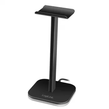LogiLink austiņu statīvs ar RGB apgaismojumu, melns