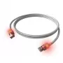 EasyLan DualBoot LED spraudkabelis RJ45 S/FTP Cat.6A (Class EA), saCon savienotājs, LSOH, pelēks, 0,5 m