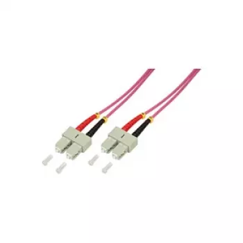 LogiLink OM4 SC/SC Duplex daudzmodu optiskās šķiedras savienojuma kabelis, 3,0 m, LSZH violets