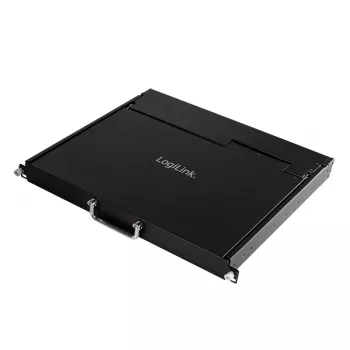 LogiLink 8 portu KVM konsole ar 17 collu LCD, VGA, īpaši mazu dziļumu, 1U stiprinājums