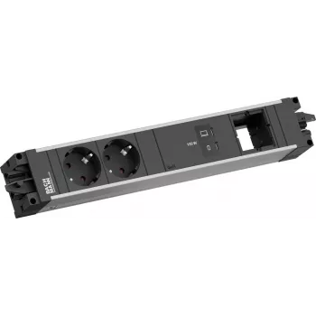 Bachmann STEP ALU 2x Schuko 1x USB-C 100W 1x Custom Module Strāvas sadales bloks