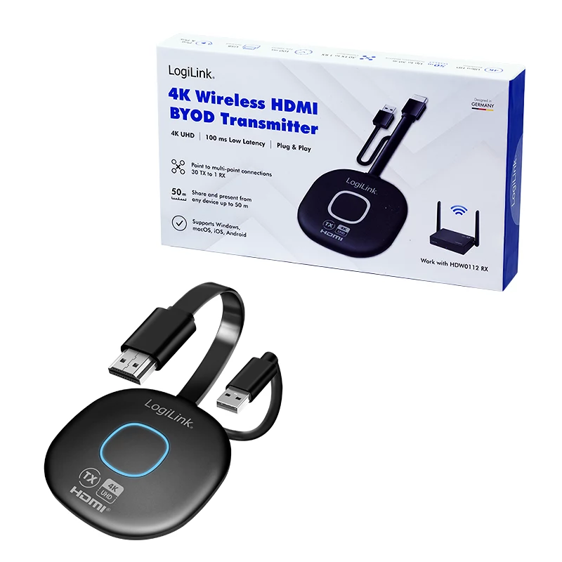 LogiLink Wireless HDMI BYOD raidītājs HDW0112, 1080p@60Hz, 50m darbības rādiuss, Plug & Play