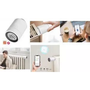 LogiLink Zigbee viedais termostata radiatora vārsts ar LCD displeju, Tuya saderīgs, balts