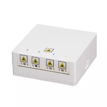 LOGILINK FTTH terminācijas kārba FB1007, 4 porti, sienas vai DIN sliedes stiprinājums, balta