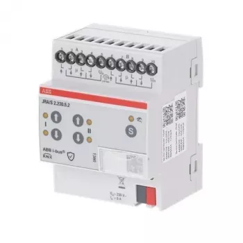 ABB JRA/S2.230.5.2 KNX žalūziju/slēģu izpildmehānisms, 2 kanāli, 230 V maiņstrāva, 5 A, DIN sliede