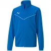 PUMA teamRISE Treniņu poliestera jaka junioriem Peacoat/Puma White 176cm