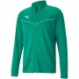 PUMA teamRISE treniņu poliestera jaka zaļa 657392 05 S - vīriešu futbola jaka ar pilnu rāvējslēdzēju