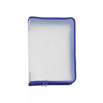 FolderSys A4 caurspīdīgs PVC rāvējslēdzēja dokumentu maciņš ar pastiprinātām metinātām malām, ūdensizturīgs, augšējās ielādes, atkārtoti lietojams