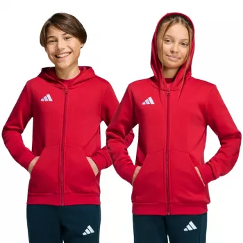 adidas Entrada 26 Pilna rāvējslēdzēja kapuce bērniem Sarkanā KH1781 152cm