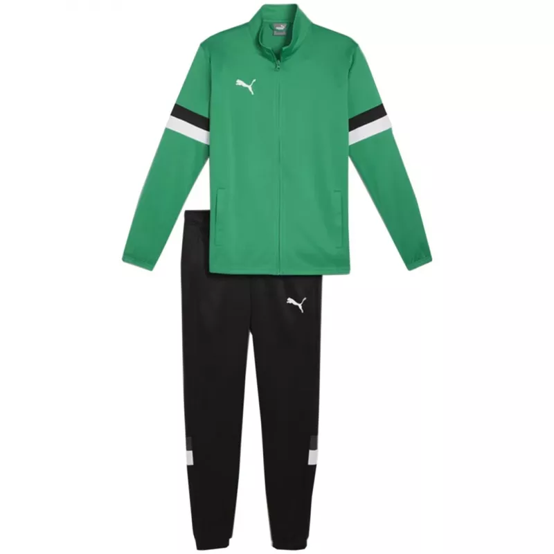 PUMA vīriešu Team Rise treniņtērps Pepper Green un Puma Black, izmērs S